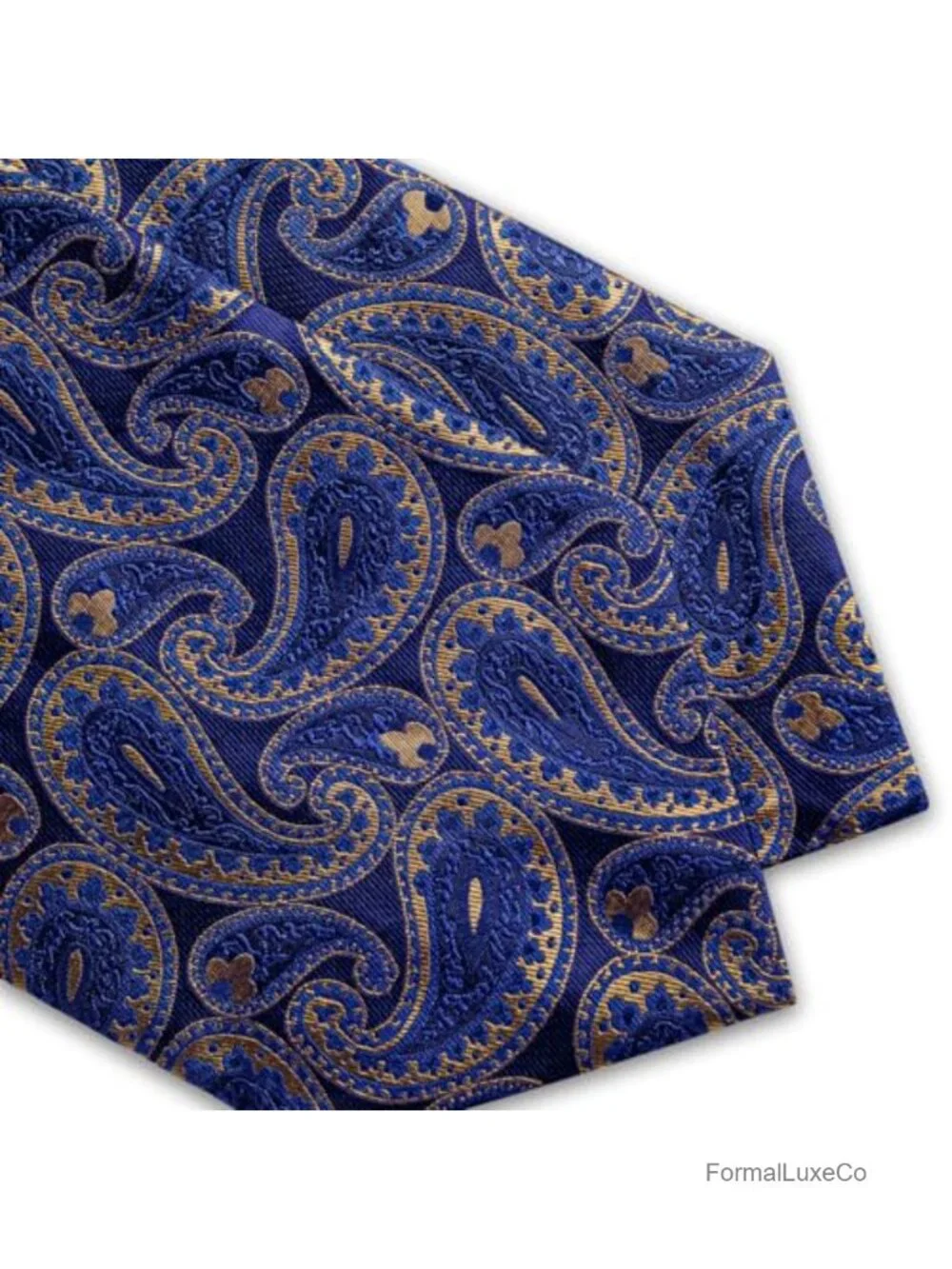 Ascot Tie Set for Men Paisley Floral Cravat Silk Neck Scarf with Pocket Square